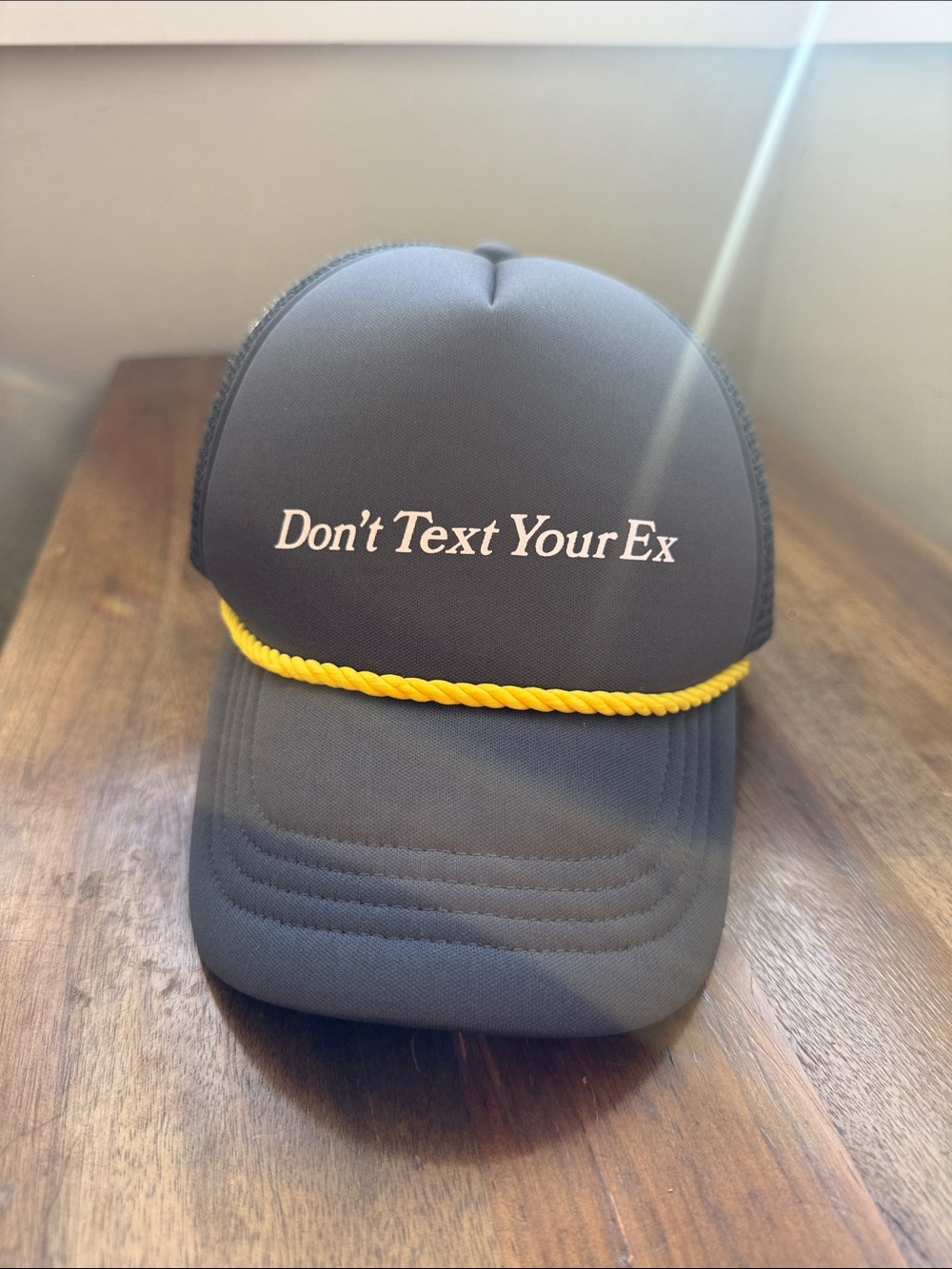 Mayfair Mesh Trucker Hat in Gray with Yellow Accent Brand New